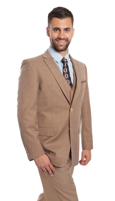ZeGarie Mens Woolen Suit MW245-05-TAN